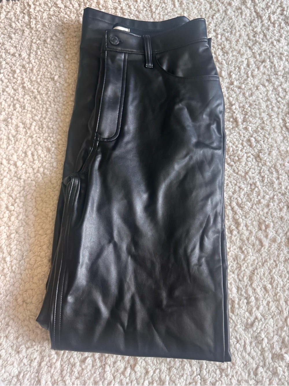 abercrombie 90s relaxed high-rise leather jeans - Picture 3 of 3